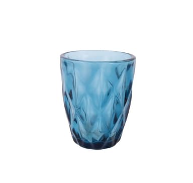 Lågt dricksglas CORAL 250ml, D8xH10cm, blått