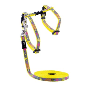 Kattstag+koppel Reflectocat XS Dayglo Bird