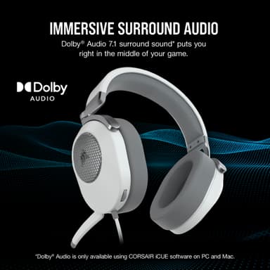 Corsair HS65 Surround gamingheadset (vitt)