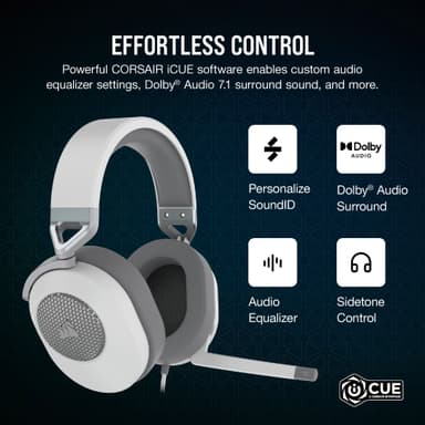 Corsair HS65 Surround gamingheadset (vitt)