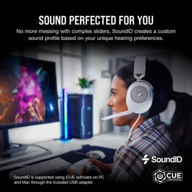 Corsair HS65 Surround gamingheadset (vitt)