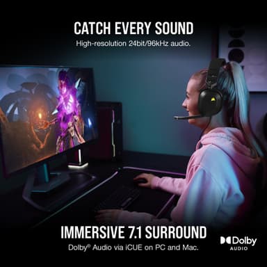 Corsair HS80 RGB USB gamingheadset (svart)