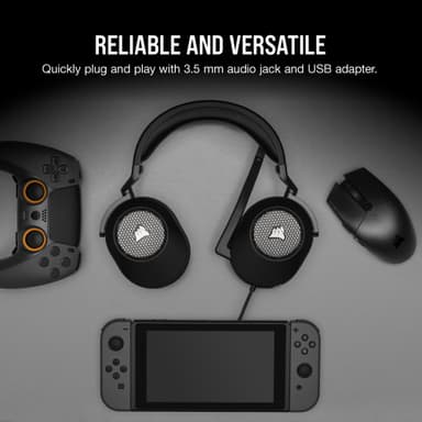 Corsair HS65 Surround gamingheadset (vitt)