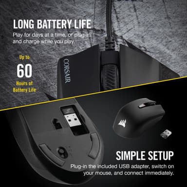 Corsair Harpoon RGB trådlös gamingmus (svart)