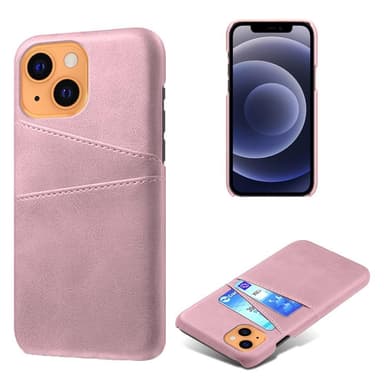 SKALO iPhone 13 PU-Läder Korthållare Skal - Rosa