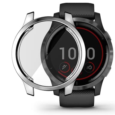 Klockfodral kompatibelt med Garmin Vivo Active 4 45 mm Silver