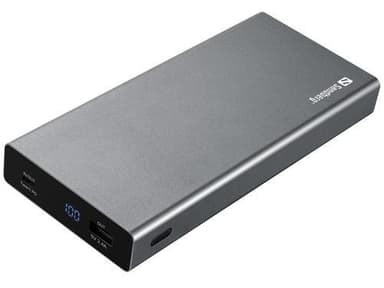 20.000 mAh PD 100W PowerBank USB-C, Alu