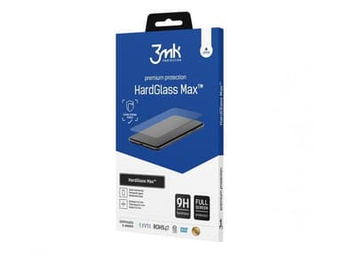3MK HardGlass Max för iPhone 12/12 Pro, svart, skärmskydd mot fingerav
