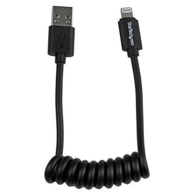 StarTech.com 0,3 m svart 8-stifts Apple Lightning-kontakt till USB-spi