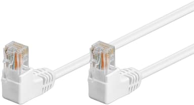 Goobay Patchkabel CAT 5e, 2x 90° vinklad, U/UTP, vit, 2 m