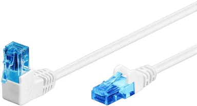 Goobay Patchkabel CAT 6A, 1x 90° vinklad, U/UTP, vit