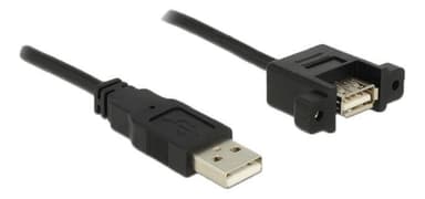 Delock Kabel USB 2.0 Typ-A ha till USB 2.0 Typ-A ho panelmonterad,0,5m
