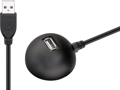 Goobay USB 2.0 höghastighetsförlängningskabel med fot, svart