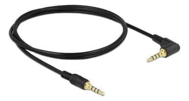 Delock Stereo Jack Cable 3.5 mm 4 pin male > male angled 1 m black
