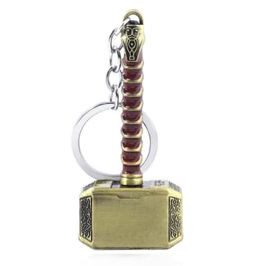 Nyckelring och flasköppnare Mjölner zinklegering Guld/Brun