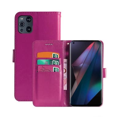 Mobilplånbok 3-kort Oppo Find X3 Pro 5G  - Rosa