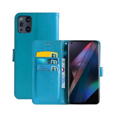 Mobilplånbok 3-kort Oppo Find X3 Pro 5G  - Ljusblå