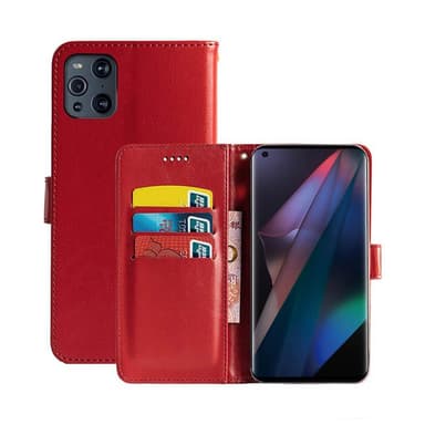 Mobilplånbok 3-kort Oppo Find X3 Pro 5G  - Röd