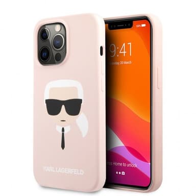 Karl Lagerfeld iPhone 13 Pro Max Skal Liquid Silicone Ljusrosa