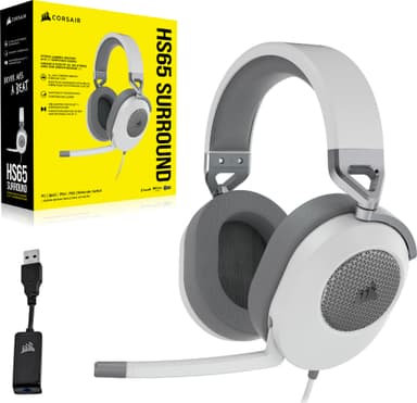 Corsair HS65 Surround gamingheadset (vitt)