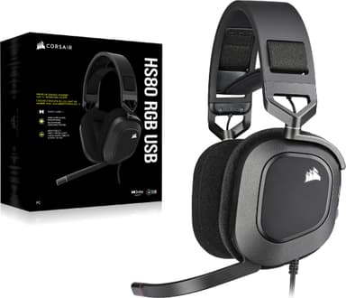 Corsair HS80 RGB USB gamingheadset (svart)
