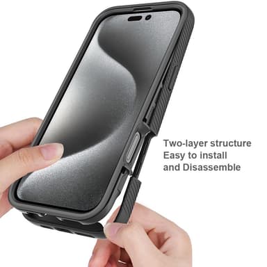 SKALO iPhone 16 Pro Max Shockproof Clear Hybrid Skal - Svart