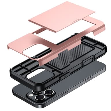 SKALO iPhone 16 Pro Max Armor Skal Korthållare - Roséguld