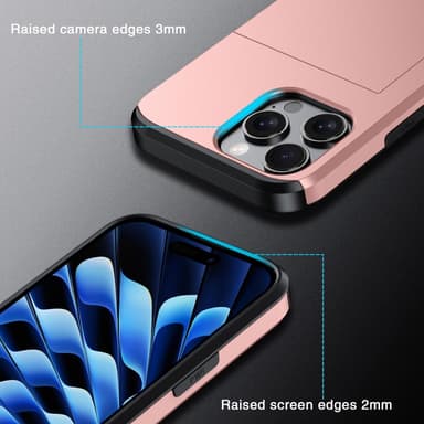 SKALO iPhone 16 Pro Max Armor Skal Korthållare - Roséguld