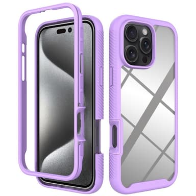 SKALO iPhone 16 Pro Max Shockproof Clear Hybrid Skal - Lila