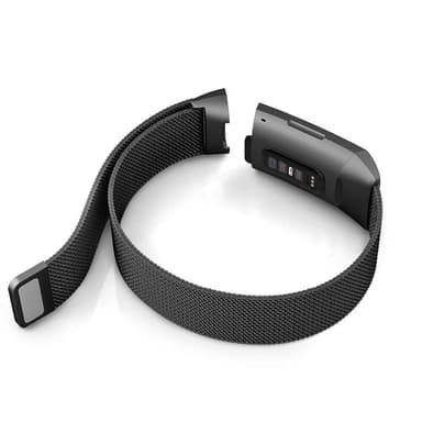 SKALO Milanese Loop till Fitbit Charge 3/4 - Svart