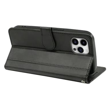 SKALO iPhone 16 Pro Max Plånboksfodral i PU-Läder - Svart