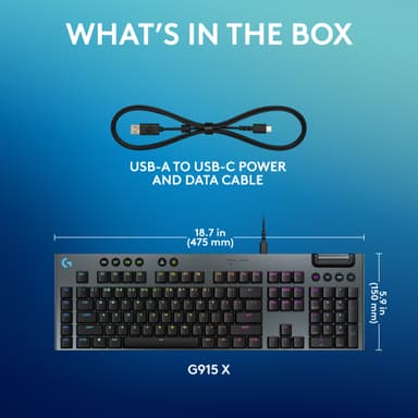 Logitech G915 X Taktilt speltangentbord (svart)