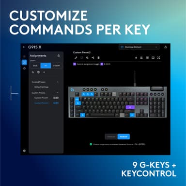 Logitech G915 X Taktilt speltangentbord (svart)