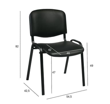 Gäststol ISO svart konstläder/svart