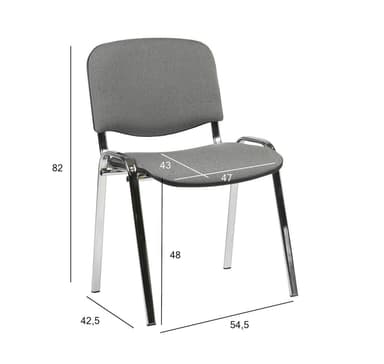 Gäststol ISO grå/krom