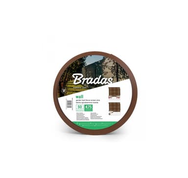 Staket skärm SOLID, 4,75cm x 50m, 1200g/m2, brun