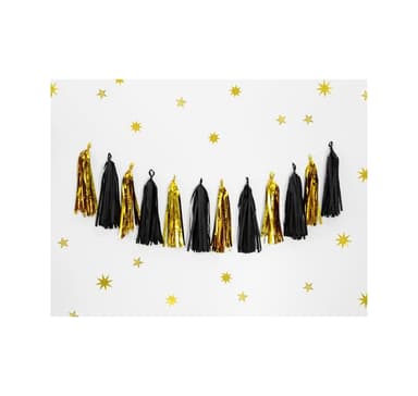Garland Tuti guld/svart ~2 m (12 st)
