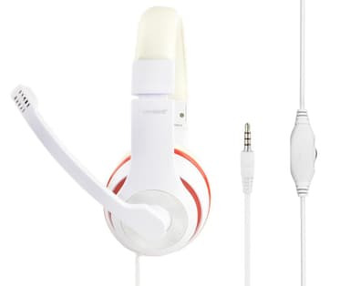 Gembird Stereo Headset MHS 03 WTRD Vit med röd ring, headset