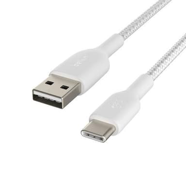 USB-C to USB-A Cable Braided, White (3m)