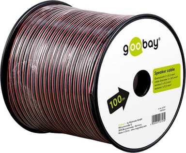 Goobay Högtalarkabel röd svart CU