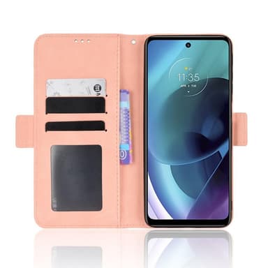 SKALO Moto G51 6-FACK Plånboksfodral - Rosa