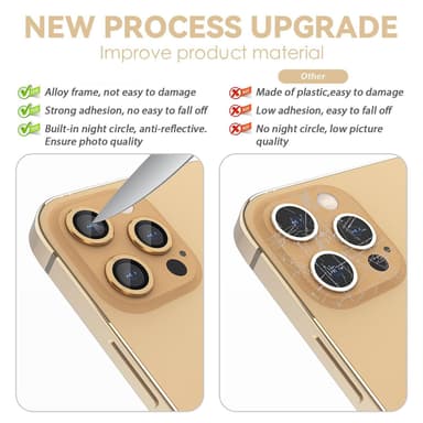 INF Linsskydd iPhone 13 Pro/13 Pro Max 3-pack Guld