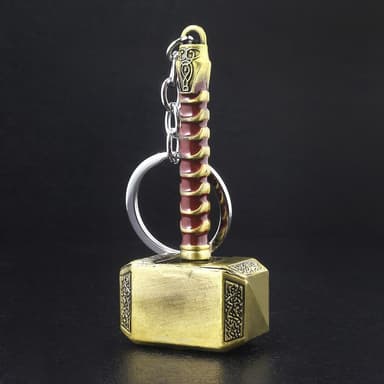 Nyckelring och flasköppnare Mjölner zinklegering Guld/Brun