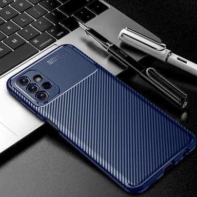 SKALO Samsung A13 4G Carbon Fiber TPU-skal - Blå