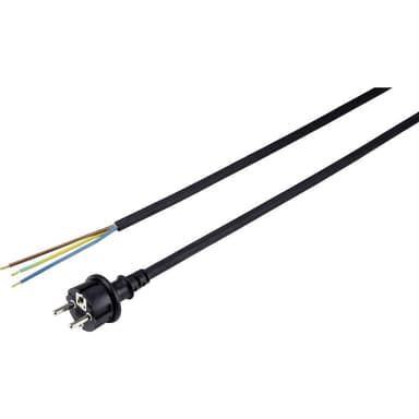 Basetech XR-1638088 Ström Anslutningskabel Svart 3.00 m