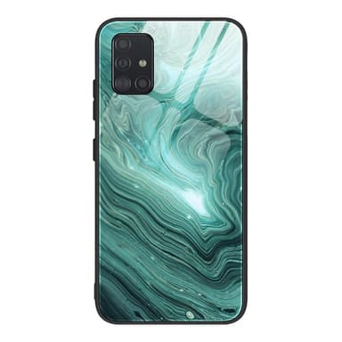 SKALO Samsung A51 Marmor Härdat Glas TPU-skal - Motiv 1