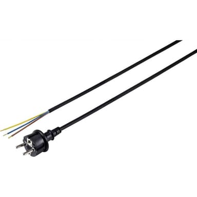 Basetech XR-1638086 Ström Anslutningskabel Svart 3.00 m