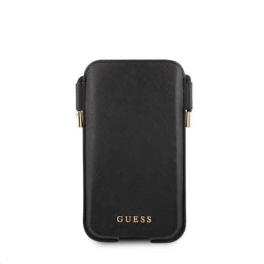 Guess Pouch Saffiano Script Logo Small/Medium Svart