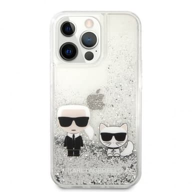 Karl Lagerfeld iPhone 13 Pro Max Skal Liquid Glitter Silver