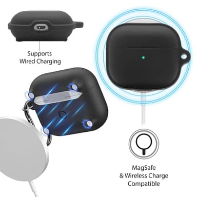 Magnetisk MagSafe-kompatibelt fodral för Apple AirPods 3rd Gen Black